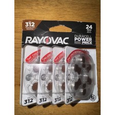 NEW! RAYOVAC 312 Hearing Aid Zinc Air Batteries 24 Pack Exp 06/28 312CR-24 Rovus