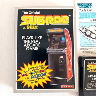 Subroc CBS Coleco Vision System Boxed Colecovision Vintage 80 s Sega Game Cart