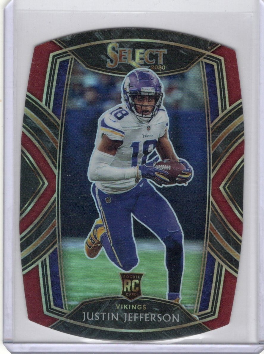 Justin Jefferson 2020 Panini Select Club Level # 261 Red Prizm Die-Cut (RC)