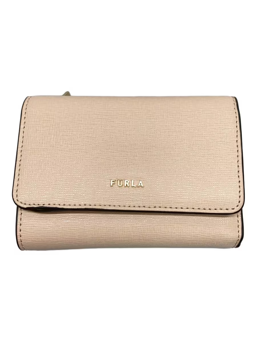 FURLA Tri-fold Wallet Pink Plain Women's