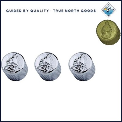 Potentiometer Control Knobs Set of 3 for Electric Guitar or Bass, Chrome Finish