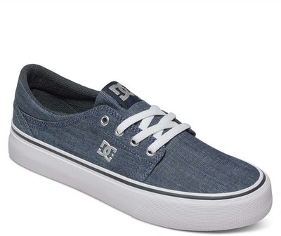 DC- Young Womens Trase Tx Se Lowtop Shoes - Dark Denim / White - Authentic New