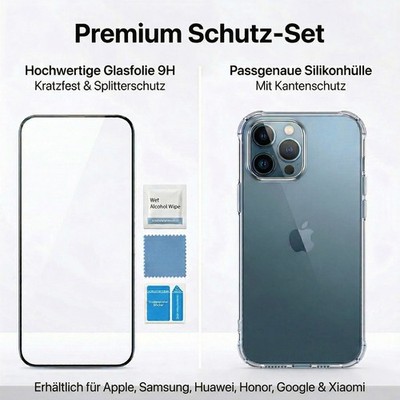 Silikonhülle Transparent Cover TPU Tasche Rahmenschutz Hochwertig + Schutzfolie