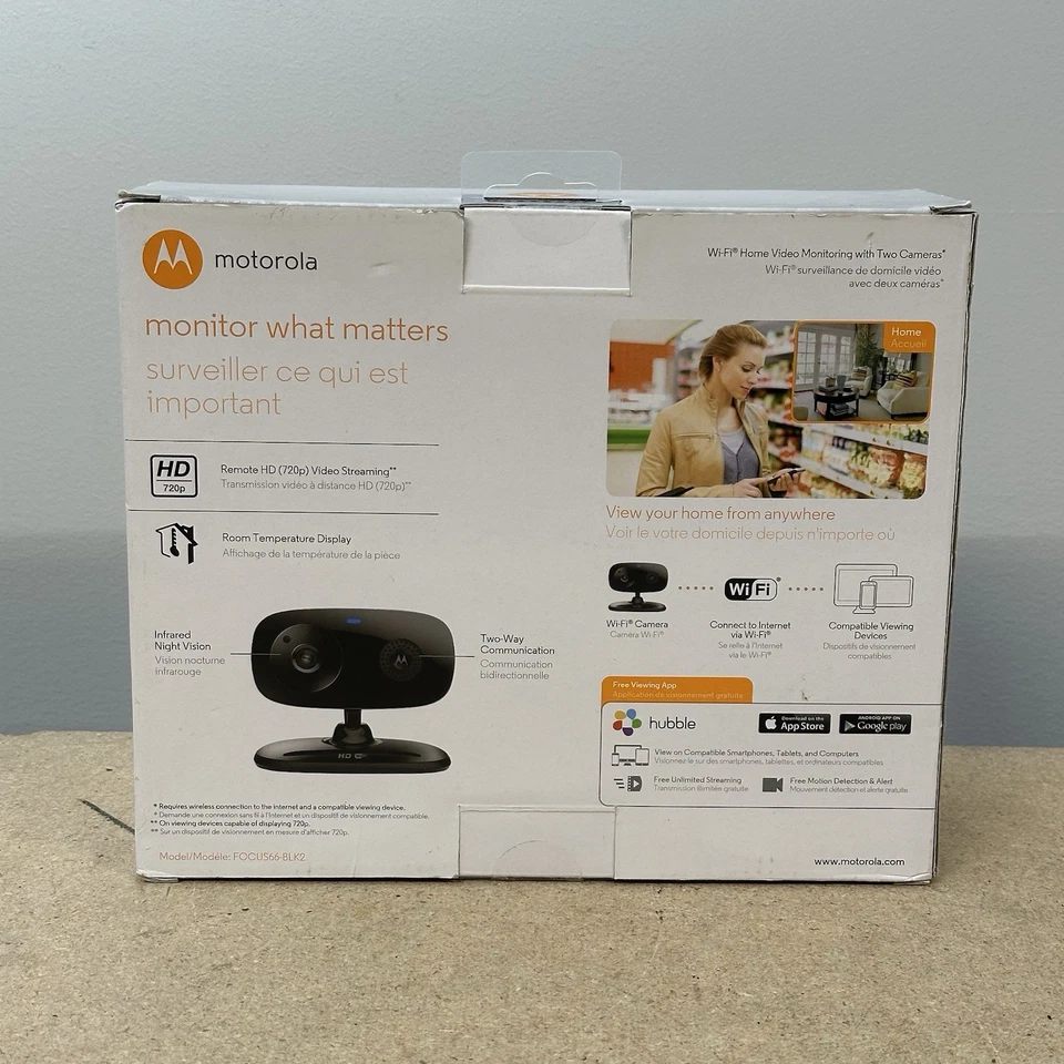 Motorola Focus66-BLK2 Wifi HD Home Video Baby Monitoring Security Cameras 2-pack - Image 3 of 4