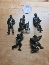 Benton/Bergen Toy & Novelty Co. ? Hard Plastic Army Soldier USA, 1950s Lot of 5