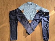 the children's place boys 3pc outfit set cargo pants polo shirt size M 7-8