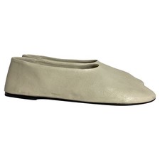 Khaite The Marcy Ballet Flats In White Leather Women Ecru Size 38.6