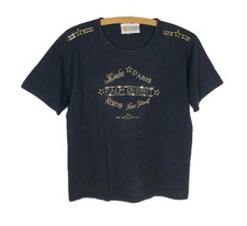 Vintage Palm Springs Tshirt Rhinestone Medium Black 100% Cotton Made In Usa Ooak