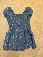 Cat & Jack Toddler Girls Blue Floral Chambray...
