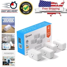 Smart Remote Control Plug 4-Pack -  Certified 15A Energy Monitoring Solution