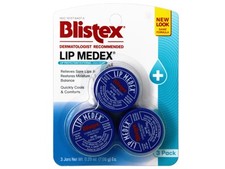 Blistex Lip Medex, Relieves Sore Lips  Restores Moisture 0.25 Ounce Jar 3 Count