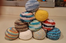 Handmade Crochet Hacky Sacks / Footbags