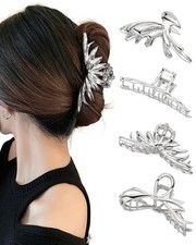 4 PCs Metal Hair Claw Clips for Women - Irregular Large Hair Clips for Thick