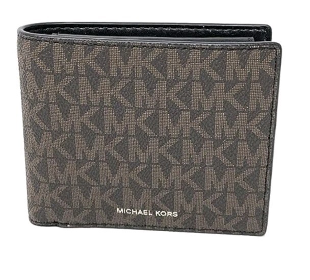 【関税&送料込】Michael By Michael Kors Leather Wallet MICHAEL KORS Billfold Wallet with Zipper and Coin Pocket