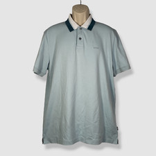  118 Hugo Boss Men's Blue Colorblock Collar Parlay Polo Shirt Size XL