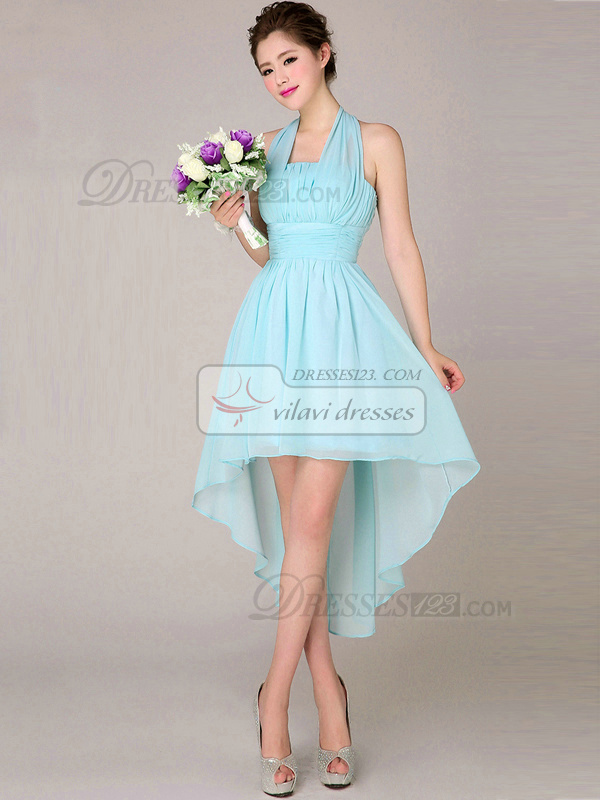 light blue high low dress