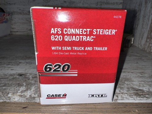 1/64 Scale Case IH AFS Connect Steiger 620 Quadtrac Semi & Lowboy Trailer Ertl - Picture 6 of 8