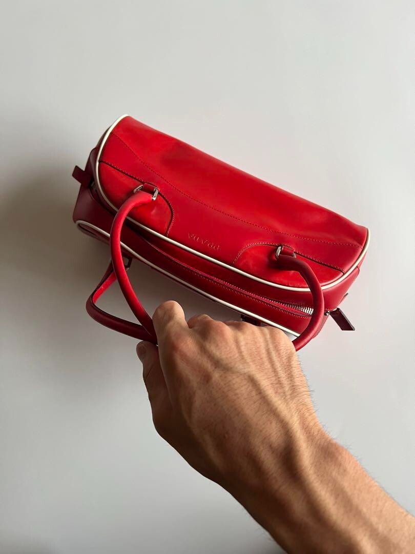 PRADA SS2000 Leather Handbag Red Italy Women's | eBay PRADA SS2000 Leather Handbag Red Italy Women's | eBay
