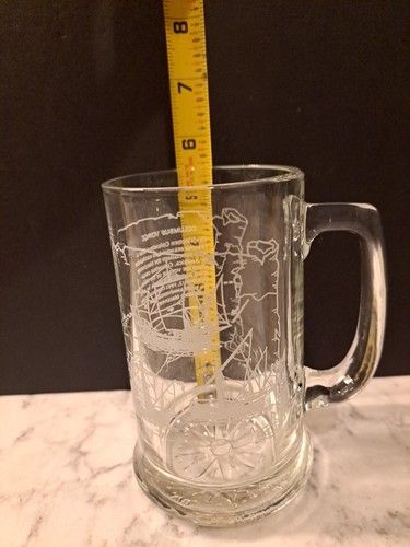 VINTAGE CHRISTOPHER COLUMBUS VOYAGE BEER MUGS COLLECTIBLE  HEAVY GLASS - Bild 6 von 7