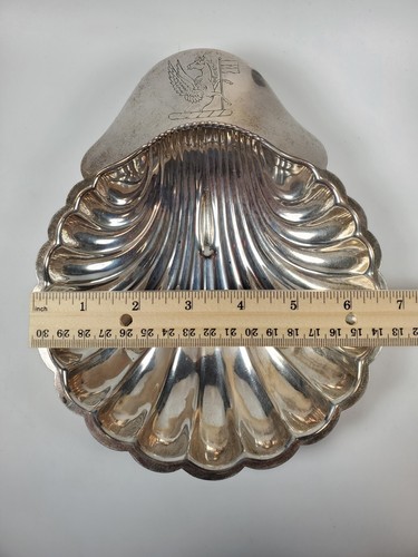 Vintage English Silver MFG Corp Shell Dish - 8 1/4” X 6 3/4" - Picture 10 of 12