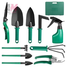 Gardening Tool 10 in 1 Set Pruning Shears Spade Rake Garden Stainless Steel Lawn