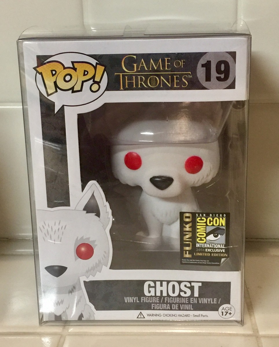 1 FUNKO POP GAME OF THRONES FLOCKED GHOST WOLF SDCC 2014 EXCLUSIVE