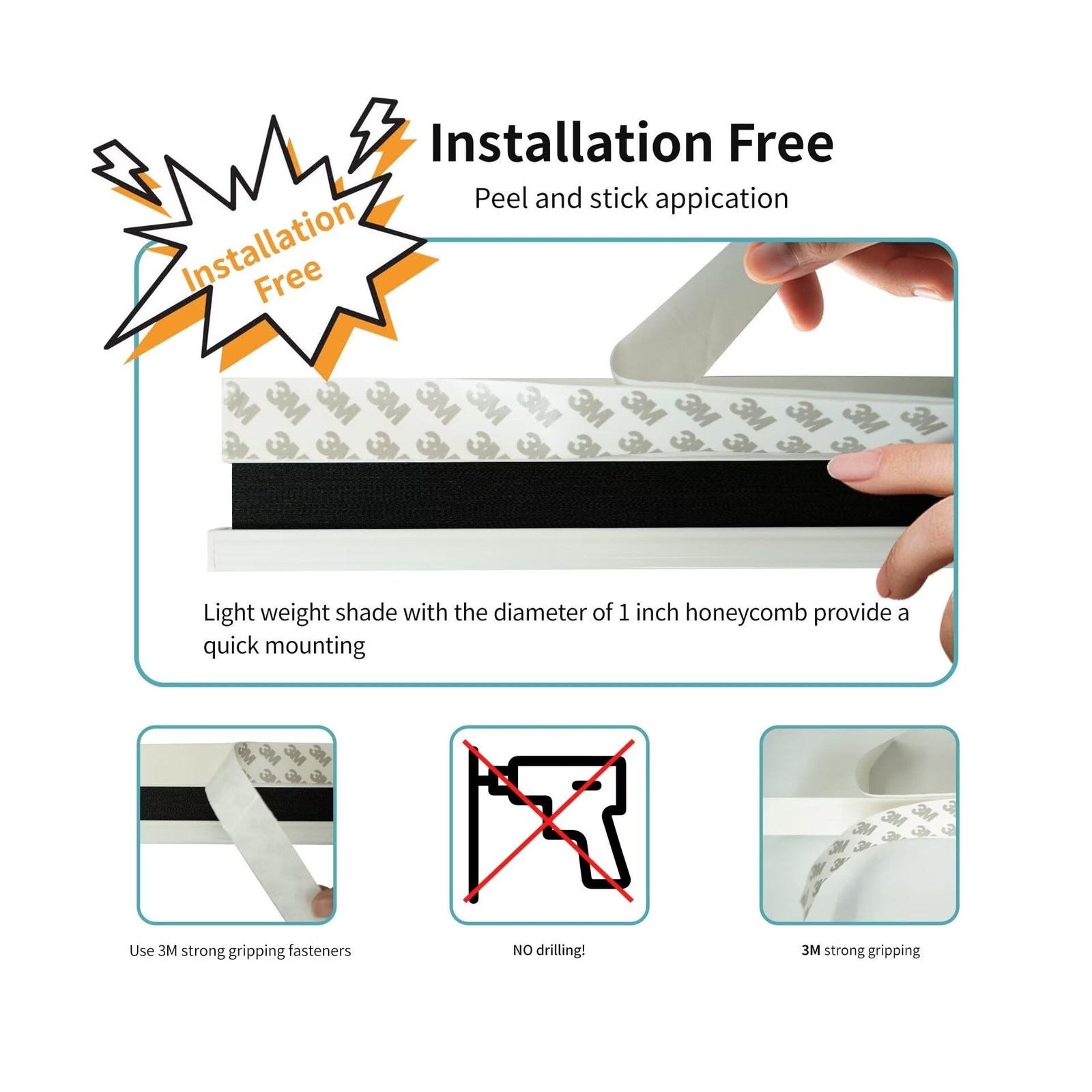 MYshade Cordless Cellular Window Shades No Tools No Drill Blackout Blinds for...