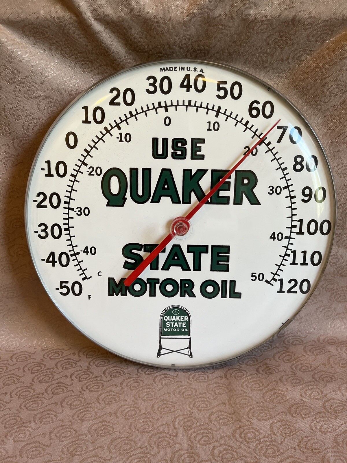 VTG Quaker State Motor Oil Thermometer “Use Quaker” Gas & Oil