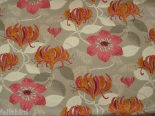 VILLA NOVA CURTAIN FABRIC DESIGN  Lonicera 4.3 METRES CARMINE (430 CM)