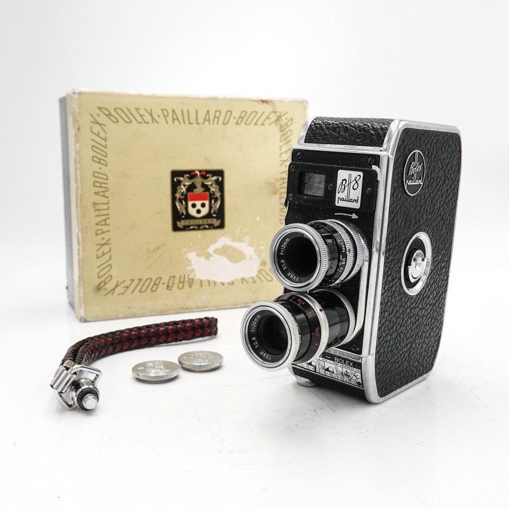 Bolex Paillard B8 B-8 Double 8mm Cine Film Camera w/2 Lens
