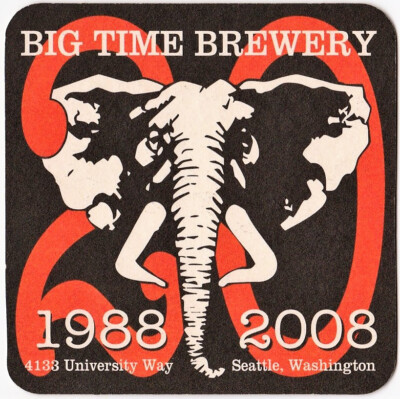 Big Time Brewing Co  20 Years  Beer Coaster Seattle WA