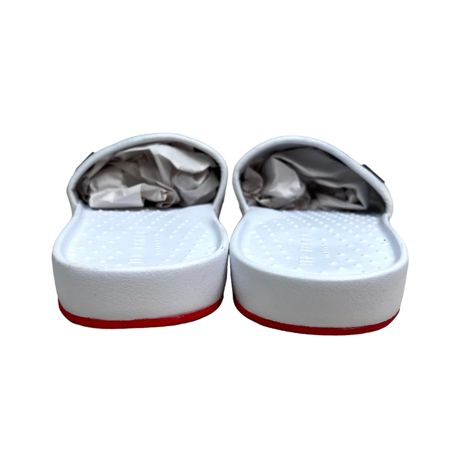 Sandalias Ted Baker Sauldi 2 Diapositivas Soporte Arco Flamenco Blanco Hombres Talla US 13 Foto 3 de 4