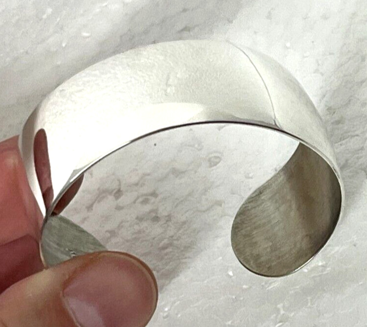UPSCALE Solid Sterling Silver 925 CONCAVE CUFF 6.… - image 2
