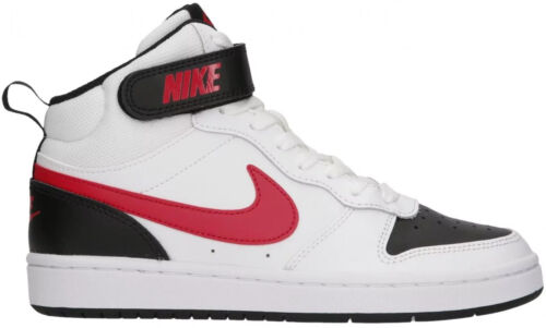Schuhe Nike Court Borough Mittel- Jungs Frau Weiß Schwarz cd7782 110 Hals Hoch