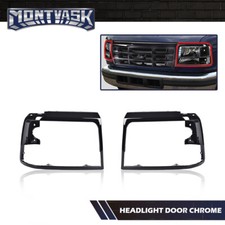 Fit For 1992-1996 Ford Bronco F150 F250 F350 Black Headlight Trim Bezels Lh Rh