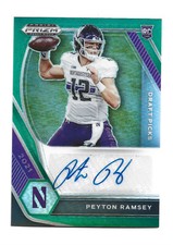 Peyton Ramsey AUTOGRAPH Green Northwestern Wildcats 2021 Panini Prizm AUTO