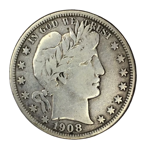 1908-D 50C Barber Half Dollar F #