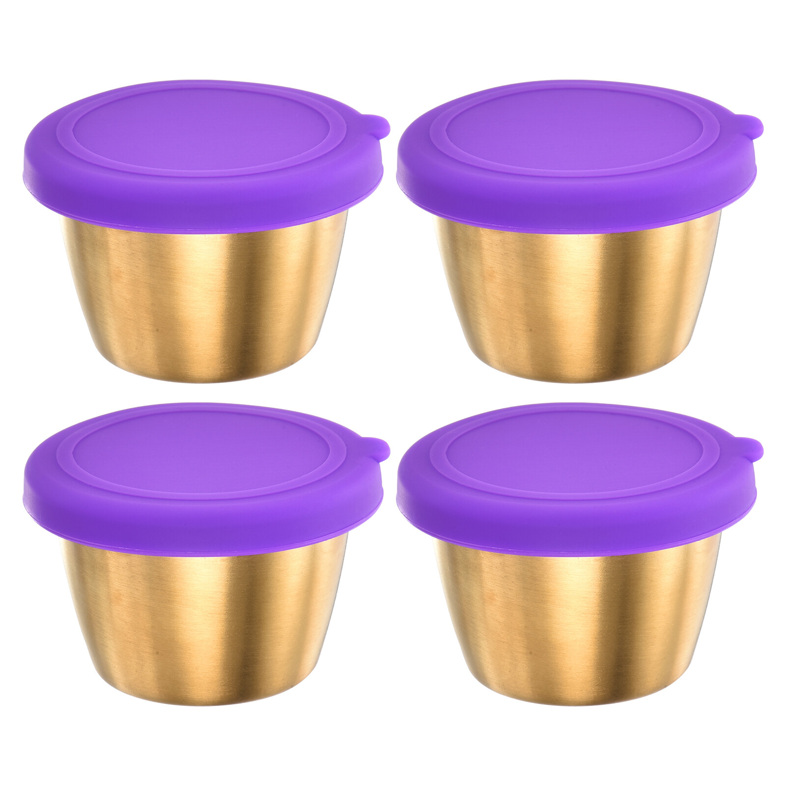 4pc 2.4oz Purple Condiment Cups with Lids for Dressings & Sauces  
