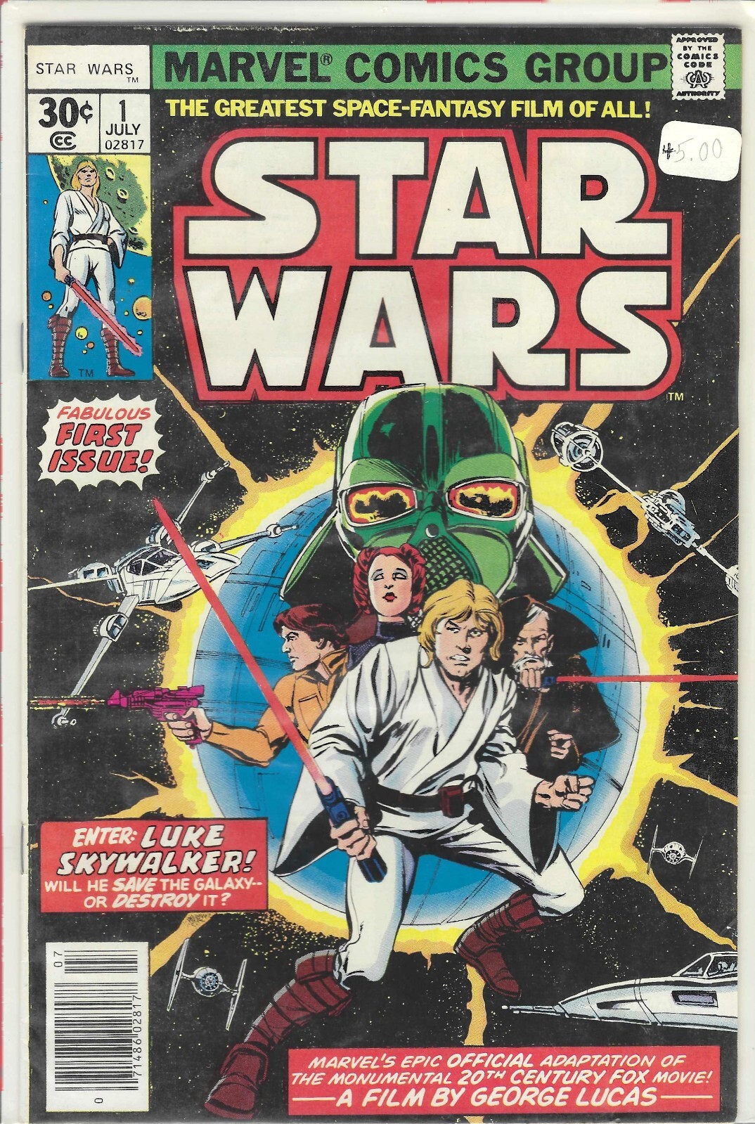 STAR WARS #1 MARVEL COMICS 1977 A NEW HOPE