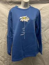 C.O.Z.Y  Pullover Blue Daisy Let it Be • Size 2XL