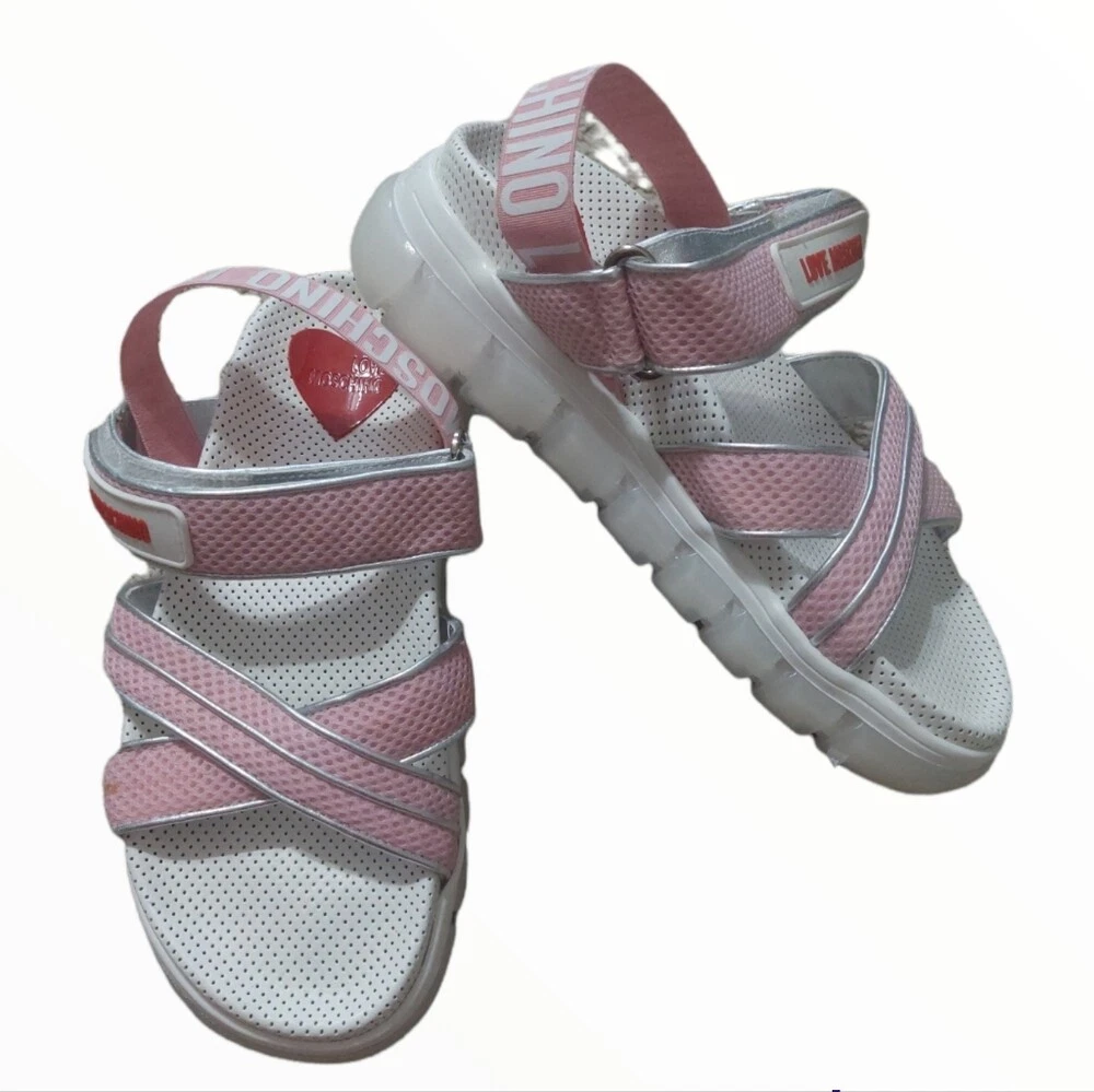 Moschino logo strap platform cheap sandals