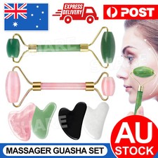 Natural Guasha Facial Jade Face Body Gua Sha Board Massager Tool Set