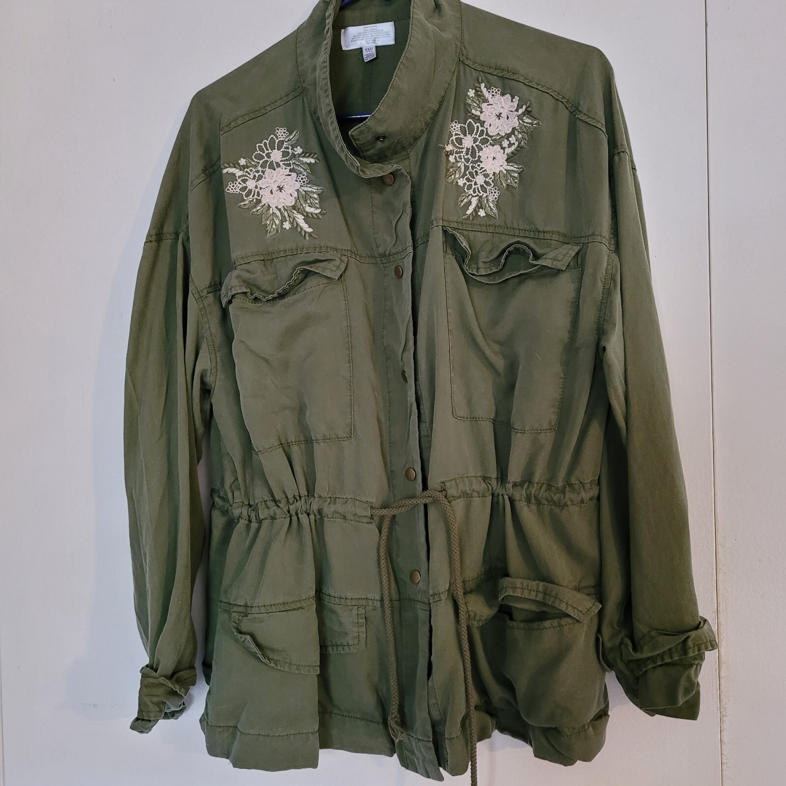 No Boundaries Embroidered Utility Jacket Size 2XLarge Gem