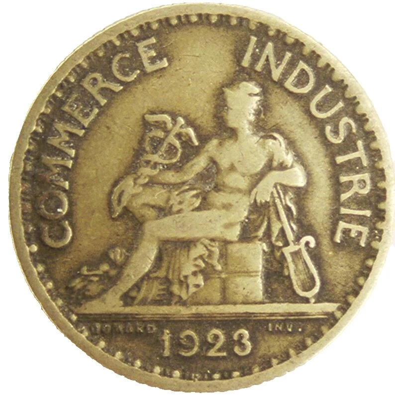 Monedas francesas de 1923 años de Bronce