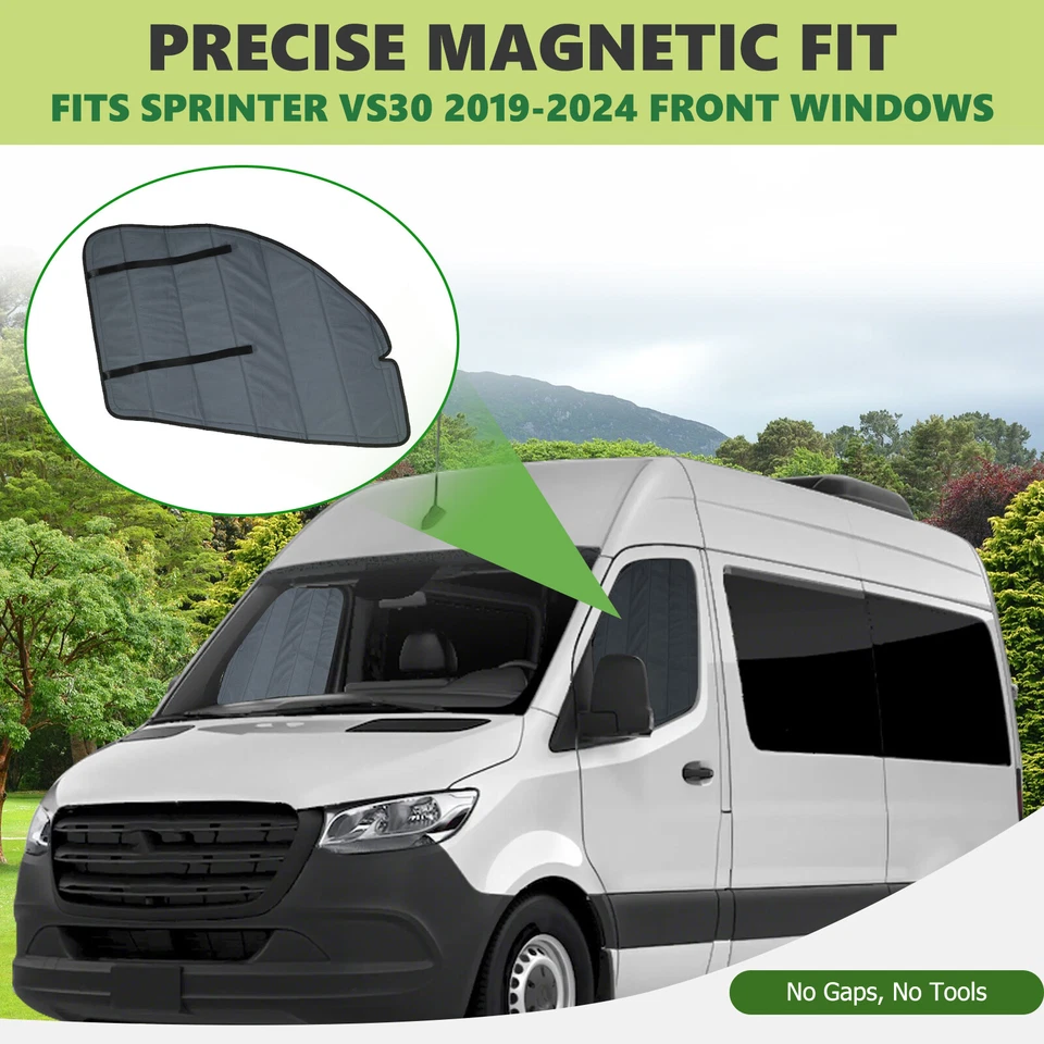 Insulated Blackout Windshield Covers Fit for Mercedes-Benz Sprinter Van Window  - Image 2 of 4