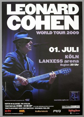 LEONARD COHEN   rare original Cologne 2009 concert poster