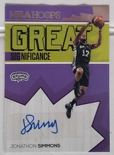 2016-17 NBA HOOPS GREAT SIGNIFIGANCE JONATHON SIMMONS #16 SP AUTO PARALLEL SPURS
