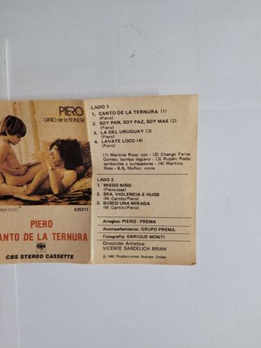 Piero Canto De La Ternura Cassette / CASE ONLY / NO TAPE Argentina FREE SHIPPING - Picture 3 of 5
