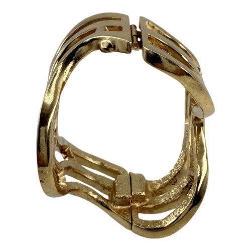 Bracciale Oscar de la Renta placcato oro con cerniera - raro campione originale - Foto 4 di 6