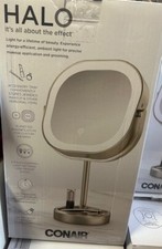 Conair Halo Double-Sided Rechargeable Makeup Mirror 1/10x magnification OPEN BOX